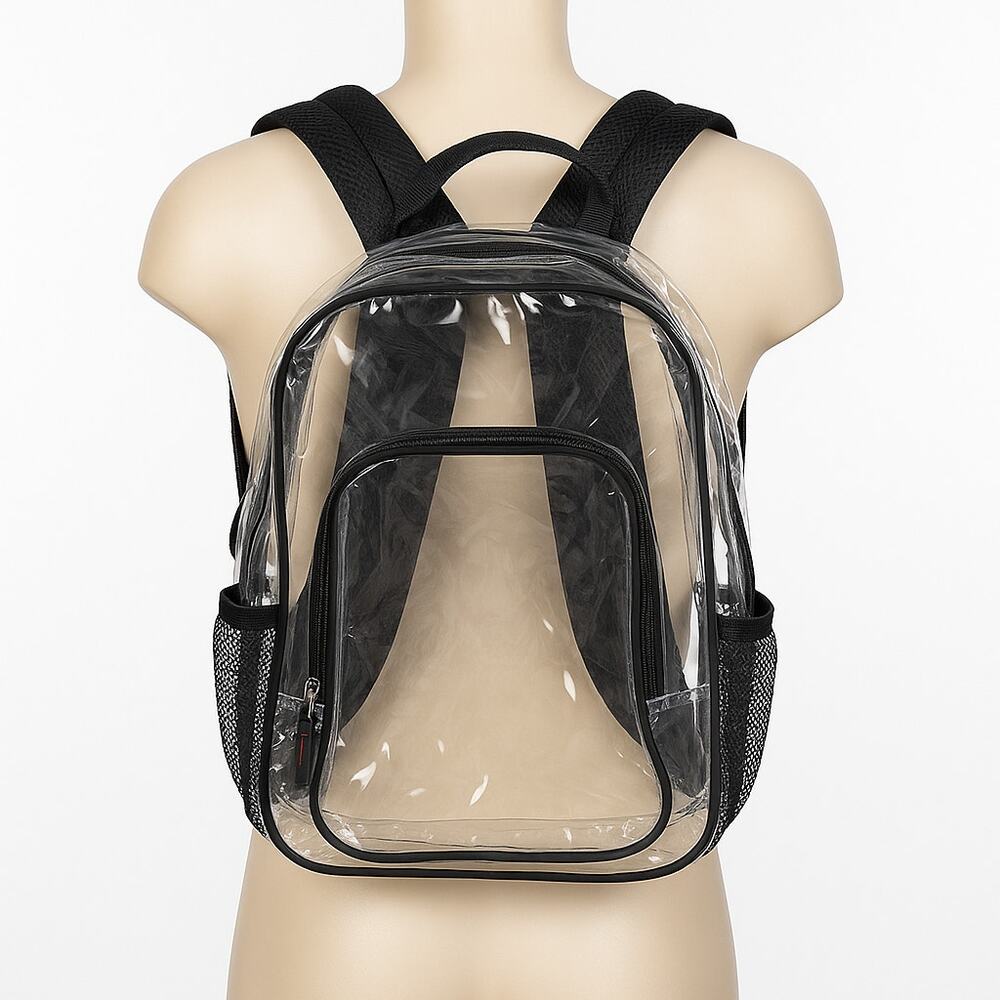 Clear Stadium Backpack Transparent PVC Bag Event Approved - Picture 1 of 10